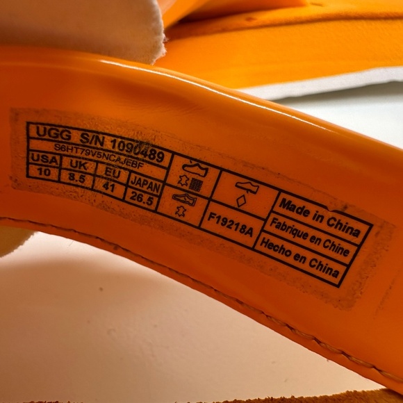 UGG Popy Orange Zinnia Flip Flops Women's Size 10 - Picture 8 of 11